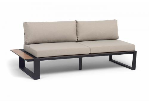  "Тулон" правый модуль, каркас алюминий, HPL "дуб", черный муар, ткань бежевая 15052, фото 3 