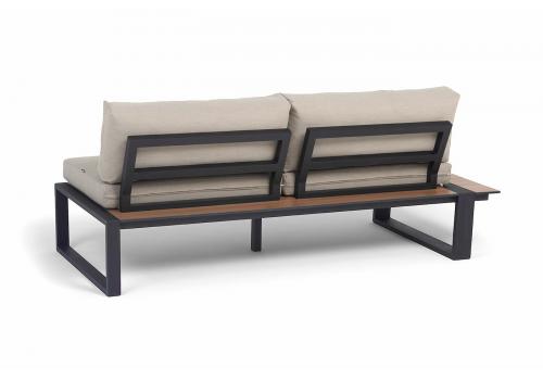  "Тулон" правый модуль, каркас алюминий, HPL "дуб", черный муар, ткань бежевая 15052, фото 5 