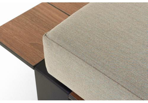  "Тулон" правый модуль, каркас алюминий, HPL "дуб", черный муар, ткань бежевая 15052, фото 6 