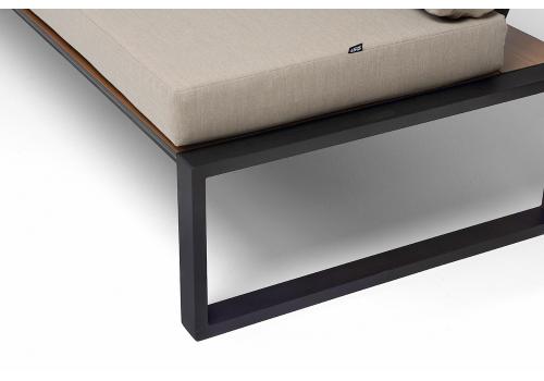  "Тулон" правый модуль, каркас алюминий, HPL "дуб", черный муар, ткань бежевая 15052, фото 7 