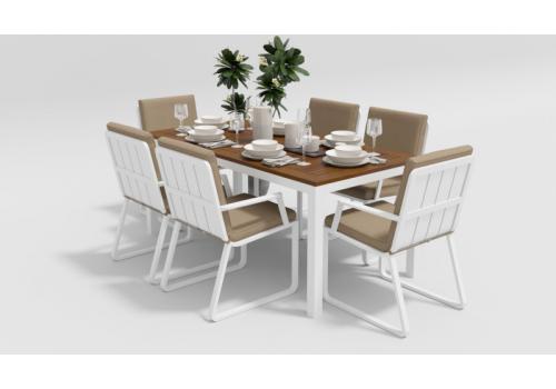  Белла 180 бежевая, алюминий / тик, фото 1 