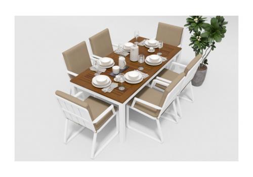  Белла 180 бежевая, алюминий / тик, фото 3 