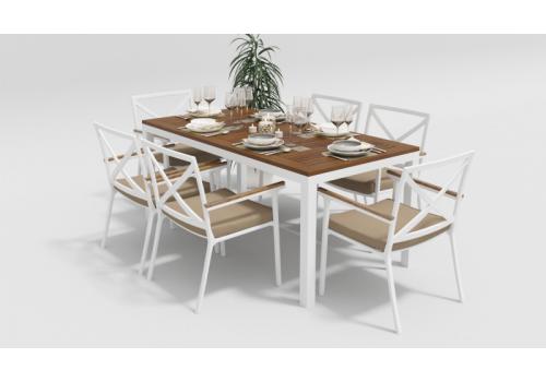  Белла 180 белый, алюминий / тик, фото 3 