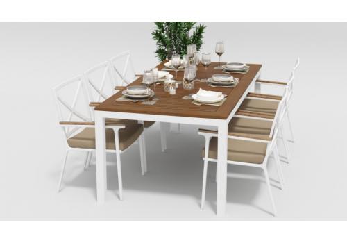  Белла 200 белый, алюминий / тик, фото 4 