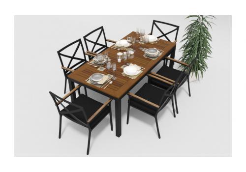  Белла 180 черная, алюминий / тик, фото 2 