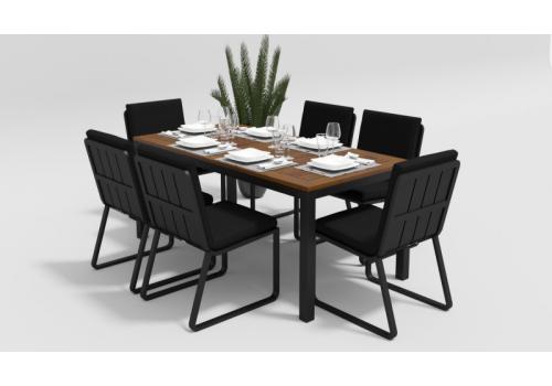  Белла 180 черная, алюминий / тик, фото 1 