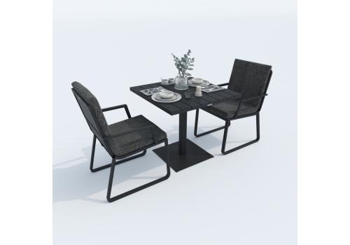  Стол обеденный ДОЛЛА алюминий 80х80 см (1 ножка), фото 1 