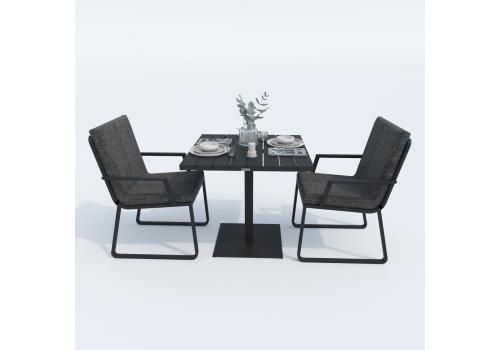  Стол обеденный ДОЛЛА алюминий 80х80 см (1 ножка), фото 2 