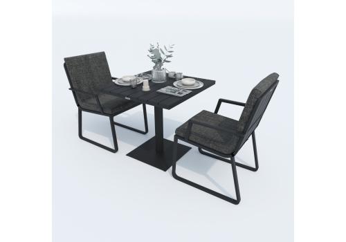  Стол обеденный ДОЛЛА алюминий 80х80 см (1 ножка), фото 3 