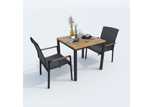  Стол обеденный МИРРА алюминий, поливуд 80х80 см (4 ножки), фото 1 