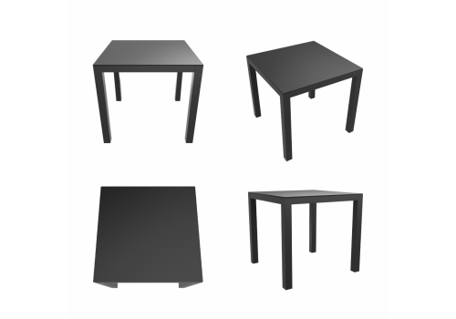  Стол обеденный КАНА алюминий, стекло 80x80 см (4 ножки), фото 4 