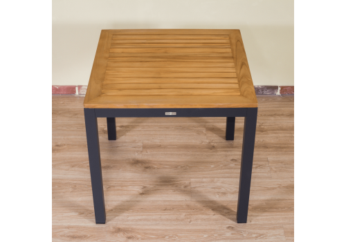  Стол обеденный ТЕЛЛА алюминий, тик 80x80 см (4 ножки), фото 4 