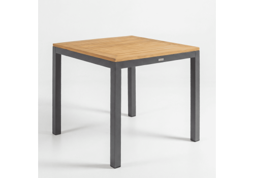  Стол обеденный ТЕЛЛА алюминий, тик 80x80 см (4 ножки), фото 1 