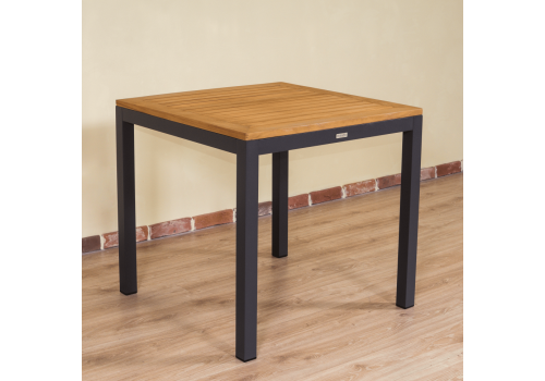  Стол обеденный ТЕЛЛА алюминий, тик 80x80 см (4 ножки), фото 3 