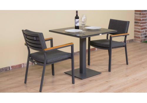  Стол обеденный КАНА алюминий, стекло 80x80 см (1 ножка), фото 9 