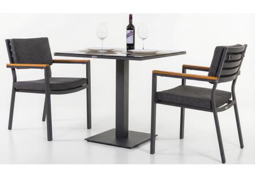  Стол обеденный КАНА алюминий, стекло 80x80 см (1 ножка), фото 5 