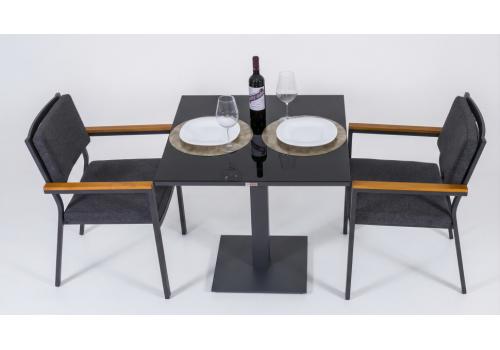  Стол обеденный КАНА алюминий, стекло 80x80 см (1 ножка), фото 7 