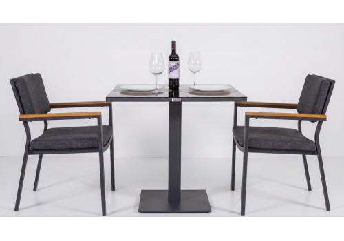  Стол обеденный КАНА алюминий, стекло 80x80 см (1 ножка), фото 6 