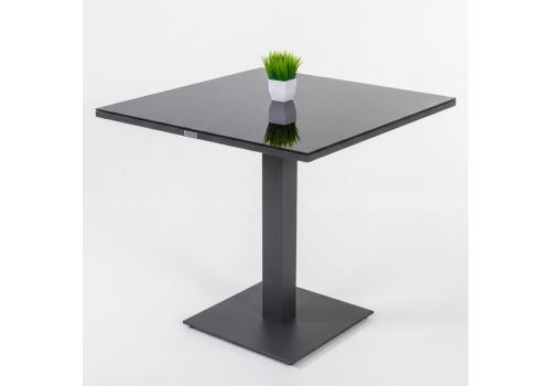  Стол обеденный КАНА алюминий, стекло 80x80 см (1 ножка), фото 1 