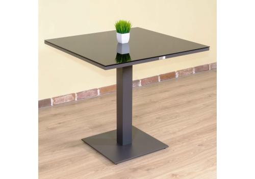  Стол обеденный КАНА алюминий, стекло 80x80 см (1 ножка), фото 4 