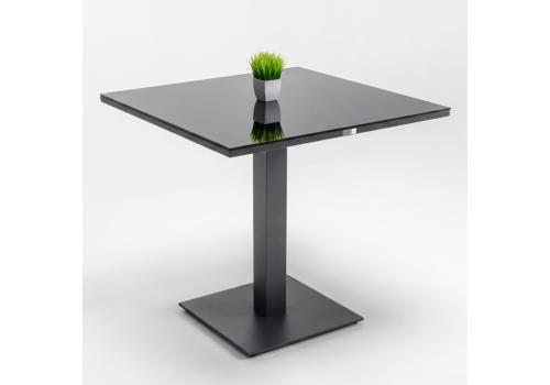  Стол обеденный КАНА алюминий, стекло 80x80 см (1 ножка), фото 2 