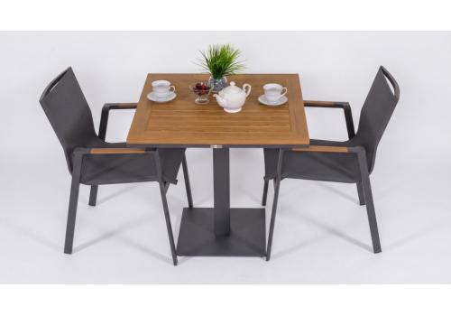  Стол обеденный МИРРА алюминий, поливуд 80х80 см (1 ножка), фото 8 