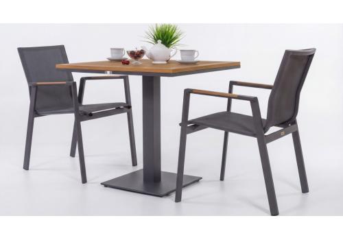  Стол обеденный МИРРА алюминий, поливуд 80х80 см (1 ножка), фото 6 