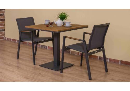  Стол обеденный МИРРА алюминий, поливуд 80х80 см (1 ножка), фото 9 