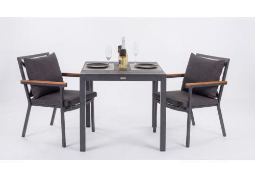  Стол обеденный ДОЛЛА алюминий 80х80 см (4 ножки), фото 4 