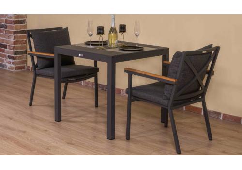  Стол обеденный ДОЛЛА алюминий 80х80 см (4 ножки), фото 9 