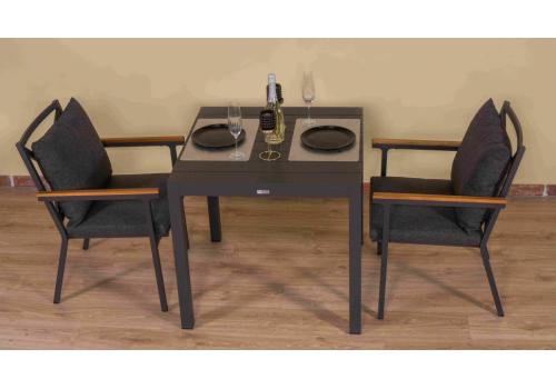  Стол обеденный ДОЛЛА алюминий 80х80 см (4 ножки), фото 10 