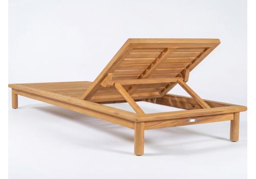  Шезлонг САПОРИ тик, светло-серый матрас, подушка, фото 4 