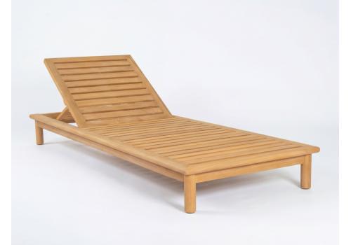  Шезлонг САПОРИ тик, светло-серый матрас, подушка, фото 3 