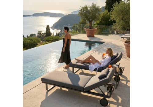  Шезлонг КОСТА С на колесах, каркас карбон, матрас маренго (с подушкой), фото 3 