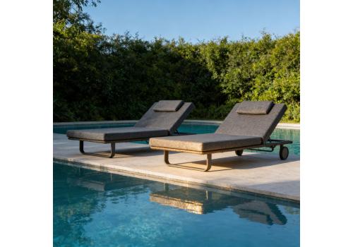  Шезлонг КОСТА С на колесах, каркас карбон, матрас маренго (с подушкой), фото 2 