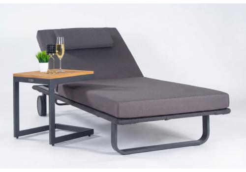  Шезлонг КОСТА С на колесах, каркас карбон, матрас антрацит (с подушкой), фото 6 