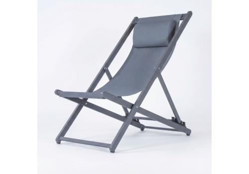  Стул-шезлонг САНТОНИ складной, серый, фото 1 