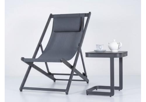  Стул-шезлонг САНТОНИ складной, серый, фото 4 