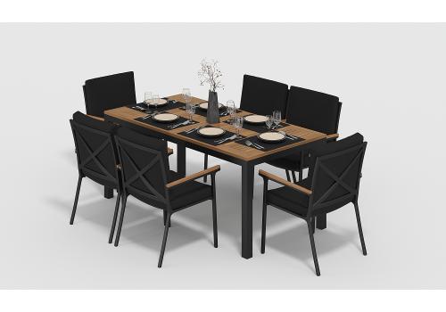  Белла 180 черная, алюминий / тик, фото 2 