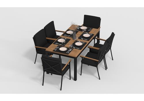  Белла 180 черная, алюминий / тик, фото 3 