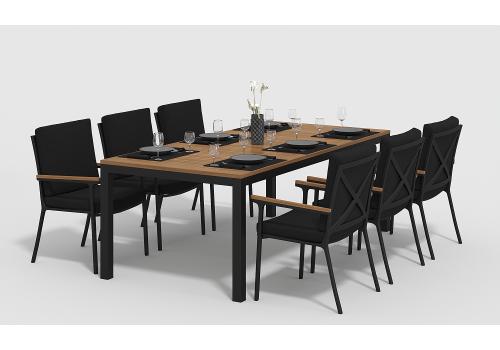  Белла 220 черная, алюминий / тик, фото 1 