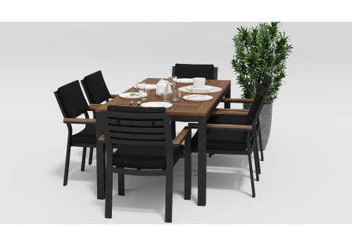  Белла 180 черная, алюминий / тик, фото 3 