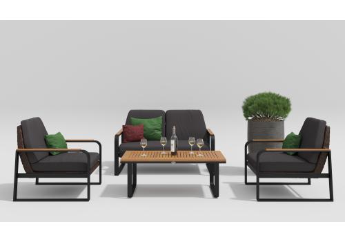  Белла антрацит, алюминий / ротанг / тик - 15%, фото 1 