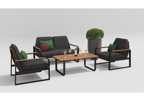  Белла антрацит, алюминий / ротанг / тик - 15%, фото 2 