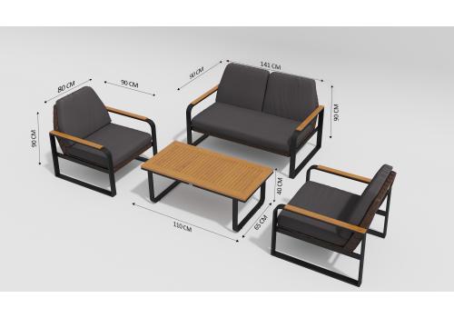  Белла антрацит, алюминий / ротанг / тик - 15%, фото 9 