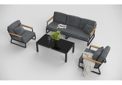  Voglie серая, алюминий / тик / стекло, фото 4 