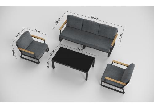  Voglie серая, алюминий / тик / стекло, фото 14 