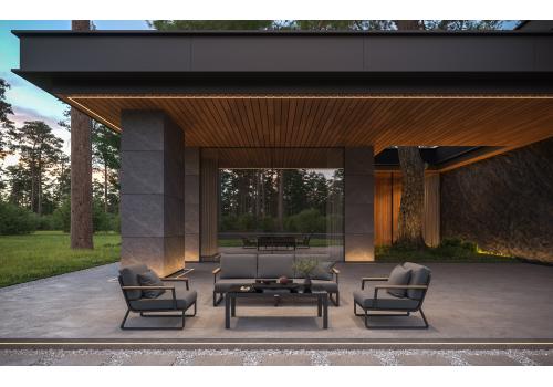  Voglie серая, алюминий / тик / стекло, фото 1 