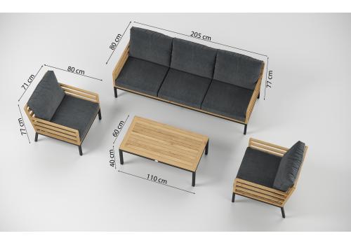  Patio Calma серая, тик / алюминий, фото 16 