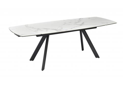  Стол DikLine KL160 керамика белый мрамор С39 глянец/опоры черные) (2 уп), фото 2 